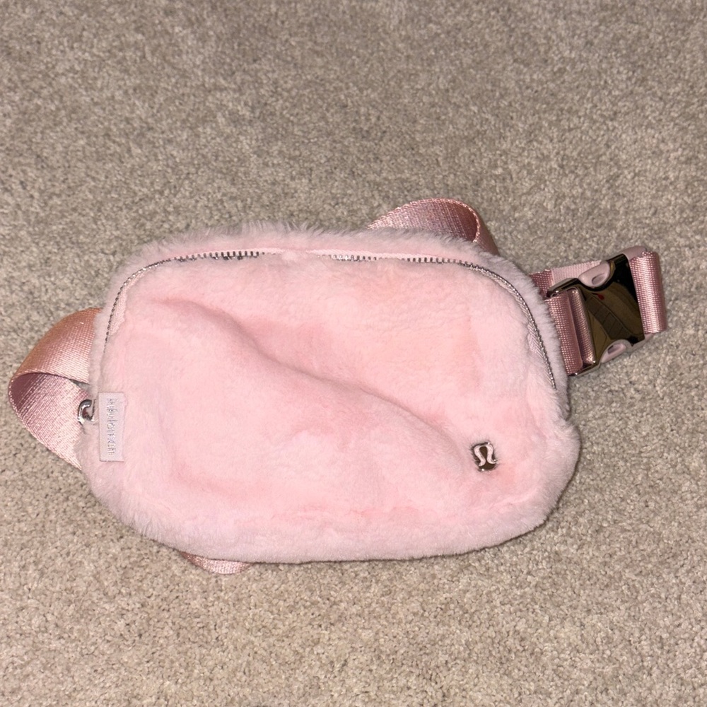 lululemon athletica Soft Pink Plush Crossbody Bag